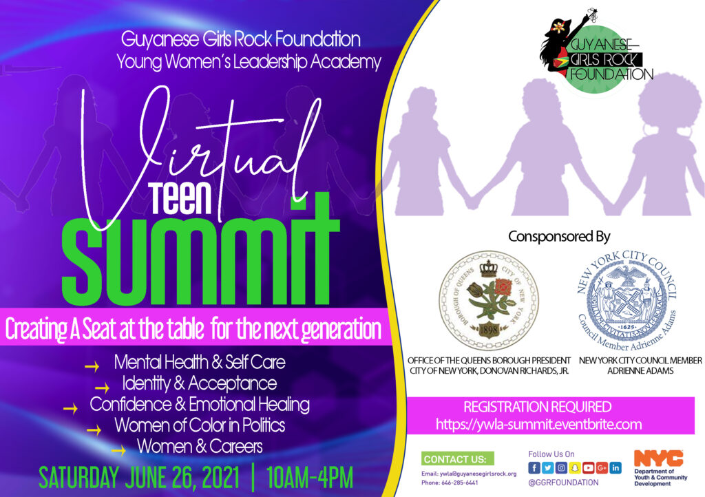Virtual Teen Summit 2021 - Guyanese Girls Rock Foundation Young Women's Leadership Academy @ Zoom